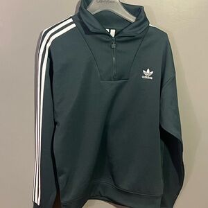 Adidas Black Pullover with White Stripes